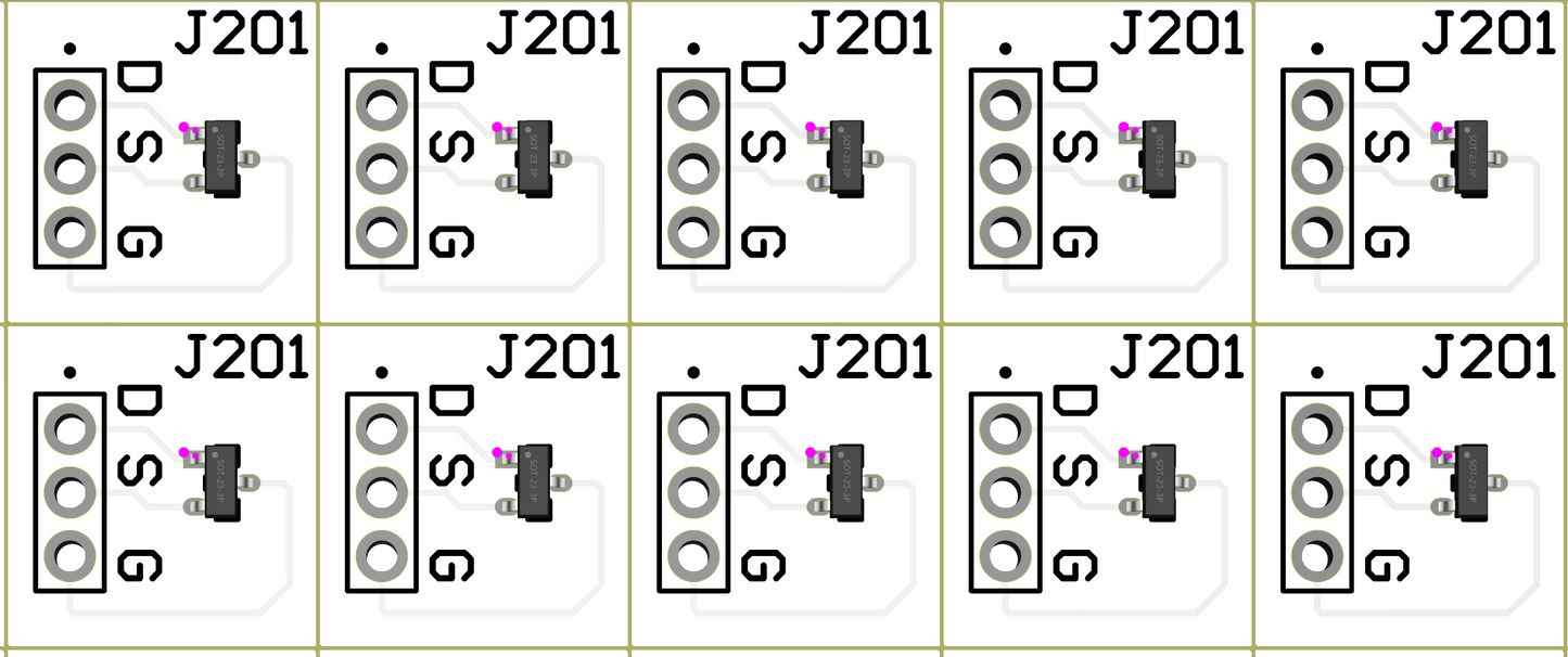 FairChild/OnSemi JFET J201 SMD to Thru Hole Gold Adapter( Pre-Soldered)